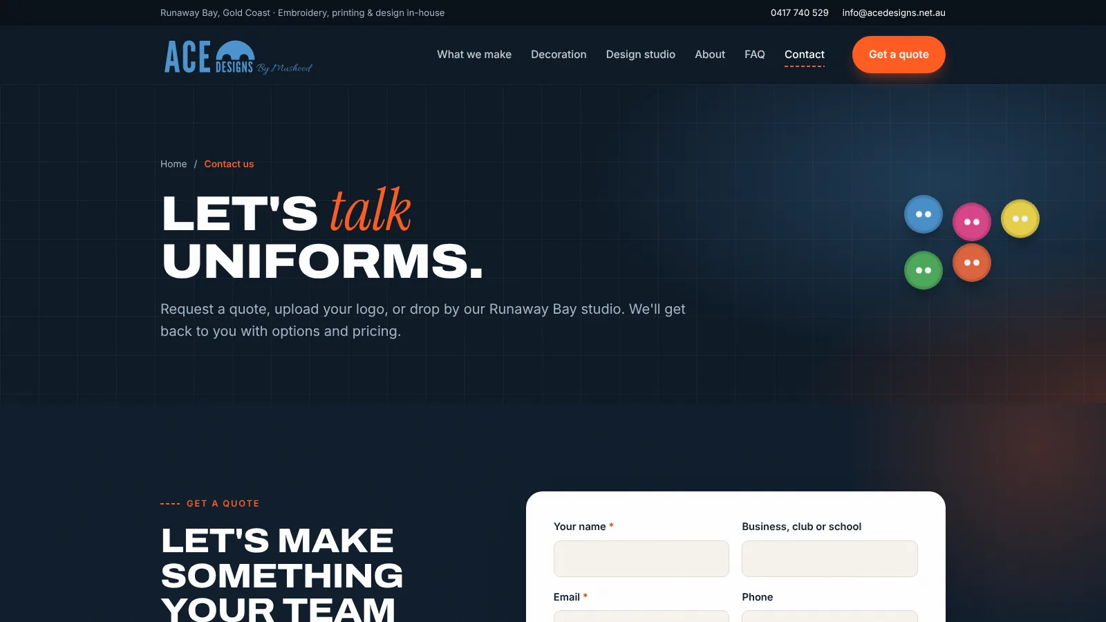 Quote form with logo upload