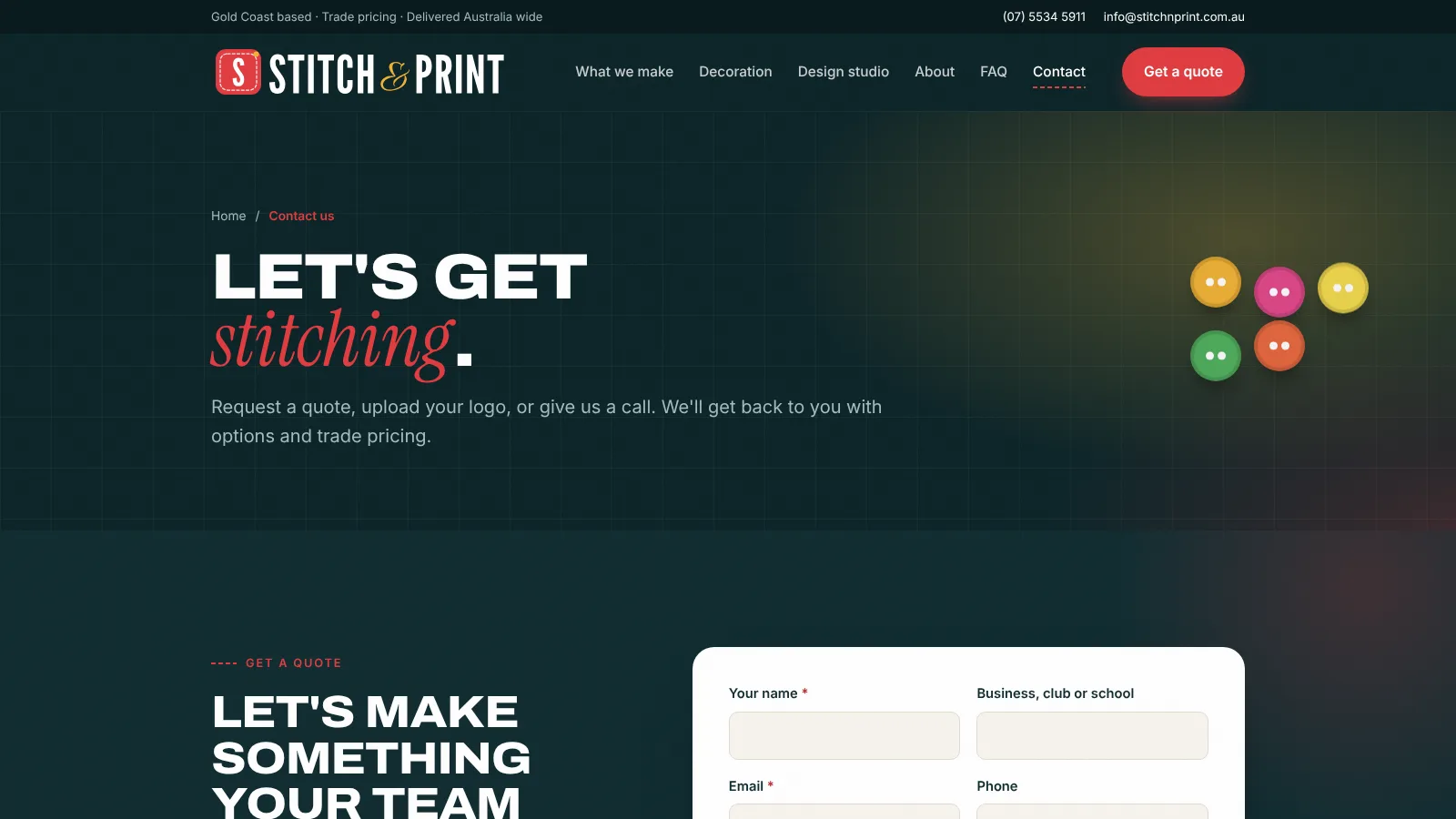Quote form with logo upload