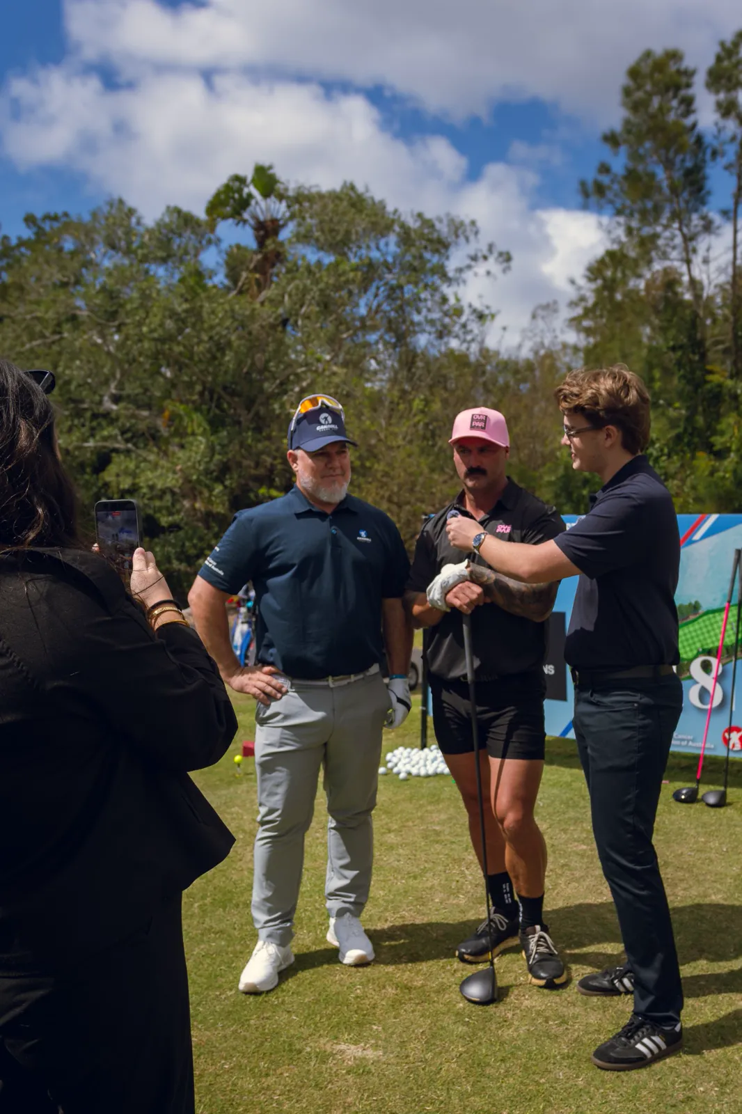 Interviewing players on the 18th tee for the event's social coverage